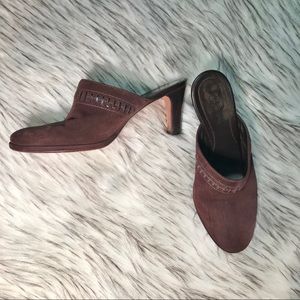 💖 Cole Haan Brown Suede Clogs